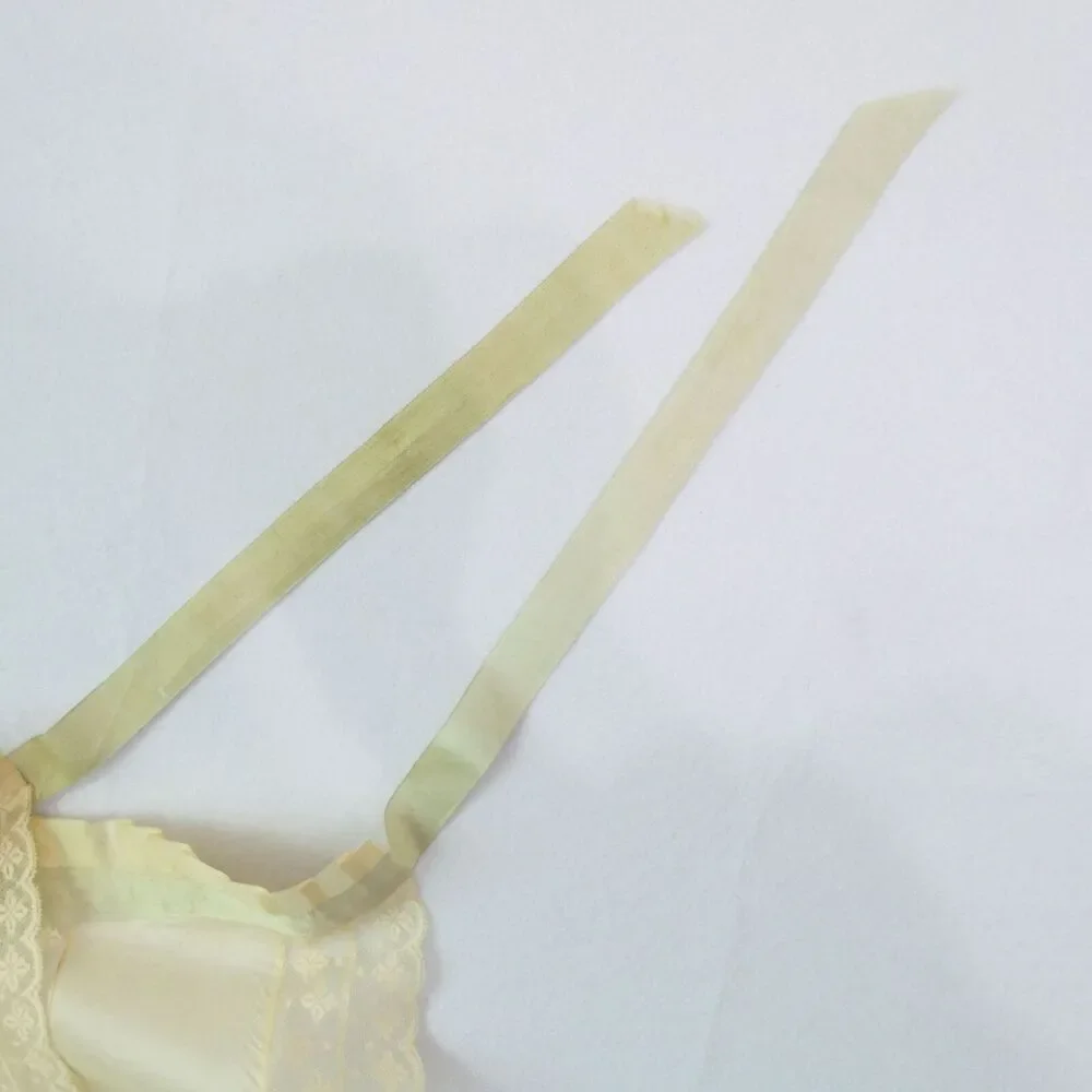 Vintage Green Dainty Lace Half‎ Apron Satin Waist Tie Coquette Cottagecore READ